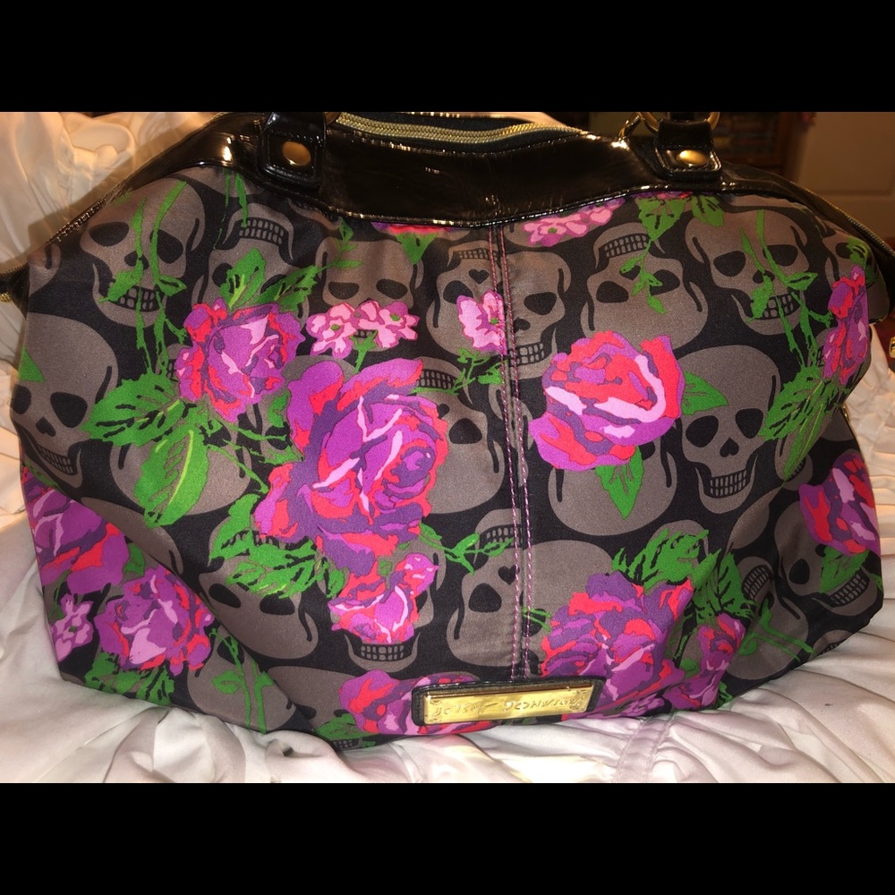 Betsey Johnson Skull and Roses Purse